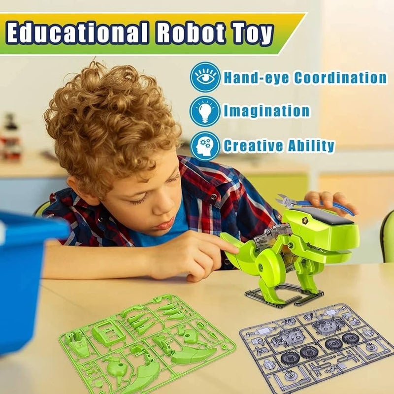 Dinosaur Solar Robot Building Kit 3 in 1 Educational Coding Engineering Toy for Boys Kids Ages 5-12 Creative Science Activity Gift for School Home Daily Use - Image 2