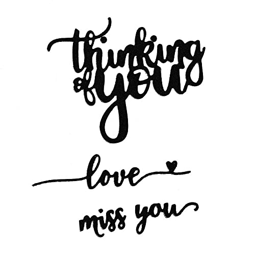 NVZBL Thinking of You Cutting Dies, Love Miss You Words Die Cuts Metal Embossing Stencils Template Mould for Card Scrapbooking and DIY Craft Album Paper Card Decor - Image 4