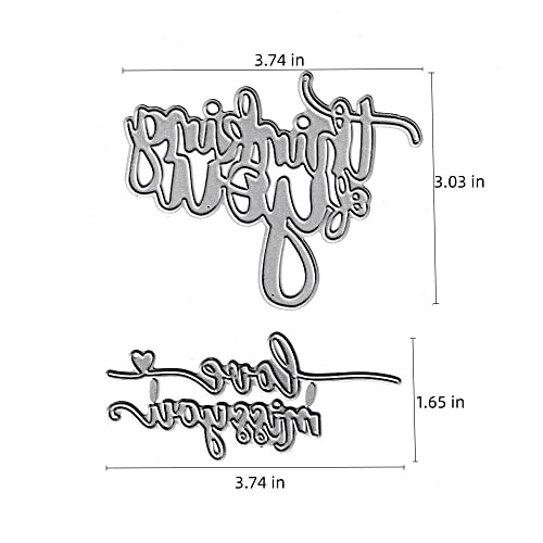 NVZBL Thinking of You Cutting Dies, Love Miss You Words Die Cuts Metal Embossing Stencils Template Mould for Card Scrapbooking and DIY Craft Album Paper Card Decor - Image 2