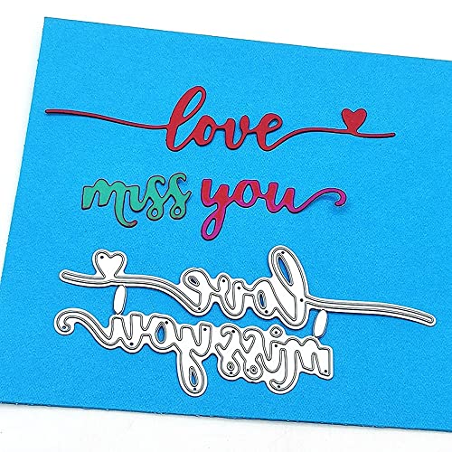 NVZBL Thinking of You Cutting Dies, Love Miss You Words Die Cuts Metal Embossing Stencils Template Mould for Card Scrapbooking and DIY Craft Album Paper Card Decor - Image 5