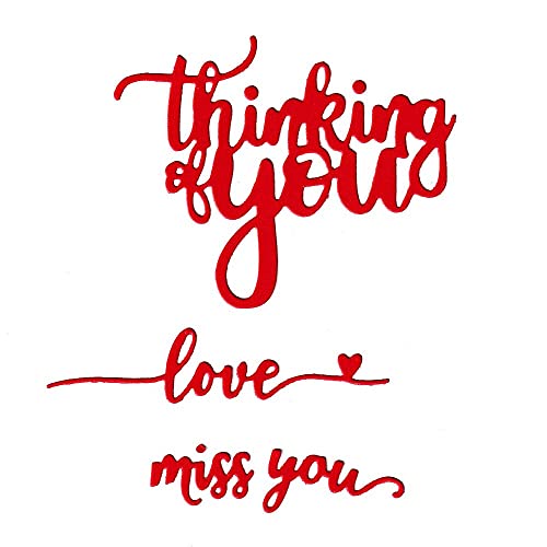NVZBL Thinking of You Cutting Dies, Love Miss You Words Die Cuts Metal Embossing Stencils Template Mould for Card Scrapbooking and DIY Craft Album Paper Card Decor - Image 3