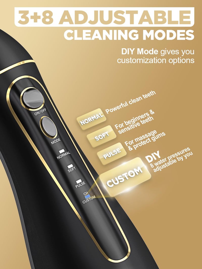 Oralfree Water Dental Flosser Teeth Pick - Cordless Portable Floss Picks Rechargeable Travel Pik Irrigation Cleaner IPX7 Waterproof Oral Irrigator Electric Flossing Machine for Home Teeth Cleaning - Image 3
