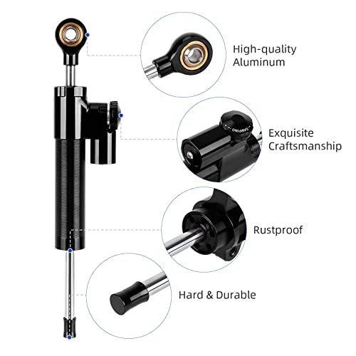 LUCK4U Steering Damper Kit for ZERO 10X Scooter Accessories High Speed Driving Stabilizer to Eliminate Riding Wobbles Electric Scooter Retrofit Accessories (Black) - Image 3