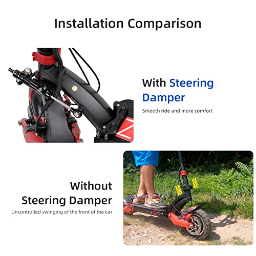 LUCK4U Steering Damper Kit for ZERO 10X Scooter Accessories High Speed Driving Stabilizer to Eliminate Riding Wobbles Electric Scooter Retrofit Accessories (Black) - Image 2