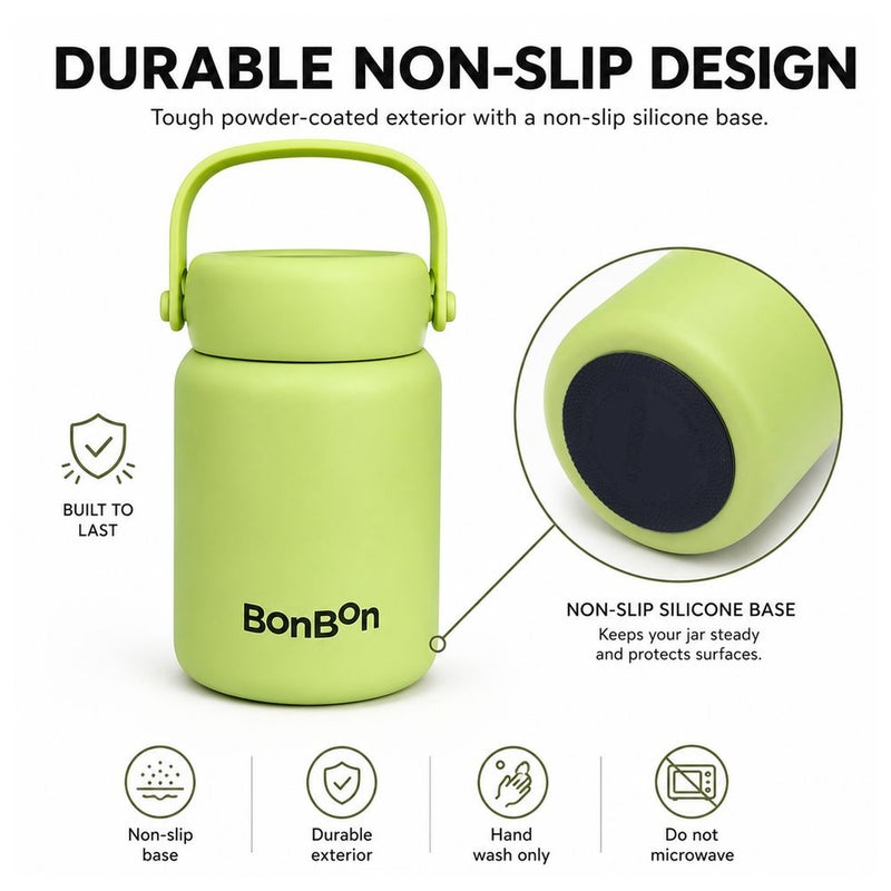 BonBon - Stainless Steel Food Jar - 300ml - Green - Image 4