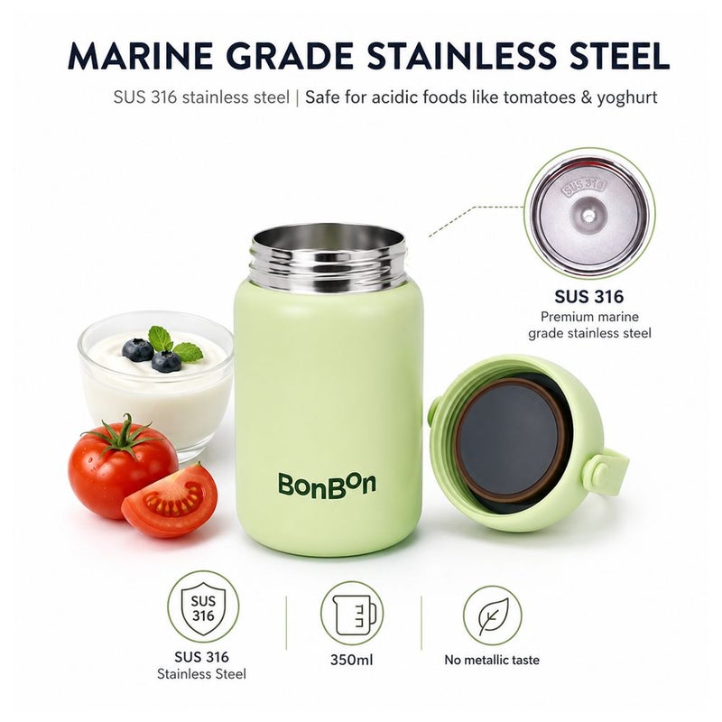 BonBon - Stainless Steel Food Jar - 300ml - Green - Image 5