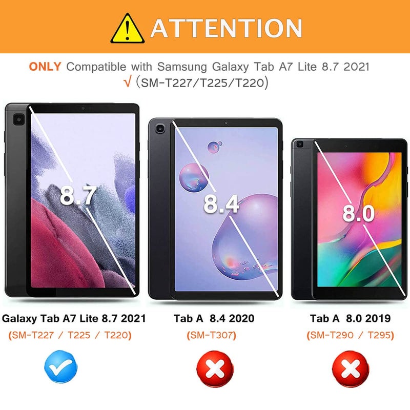TOEVEK Kids Case for Samsung Galaxy Tab A7 Lite 8.7" Tablet, Built-in Screen Protector, Shockproof Handle Stand Protective Case for Samsung Galaxy Tab A7 8.7 inch 2021(SM-T220 / T225 / T227), Pink - Image 2