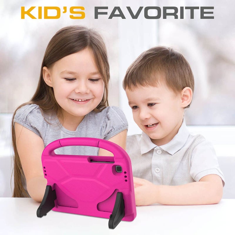 TOEVEK Kids Case for Samsung Galaxy Tab A7 Lite 8.7" Tablet, Built-in Screen Protector, Shockproof Handle Stand Protective Case for Samsung Galaxy Tab A7 8.7 inch 2021(SM-T220 / T225 / T227), Pink - Image 3