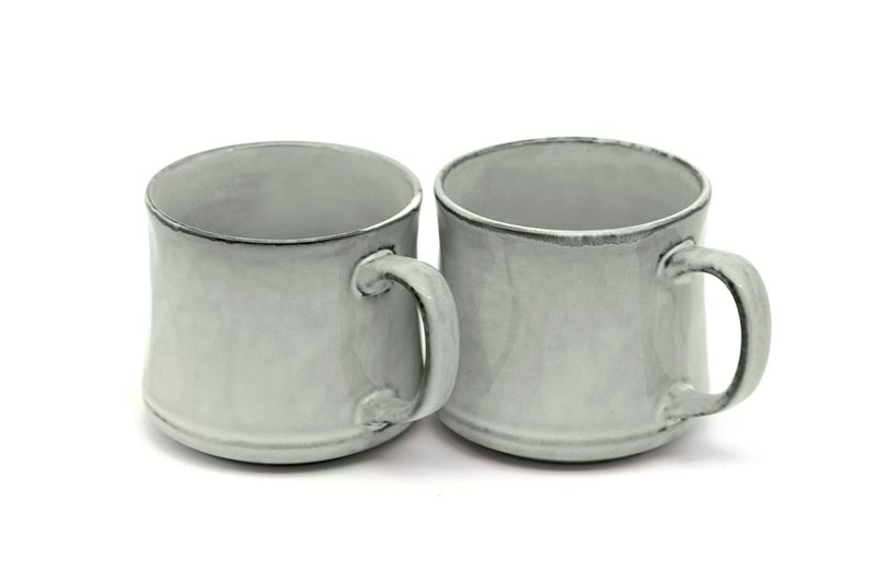 KooK Glazed Coffee Mugs, Ceramic, Microwave & Dishwasher Safe, 13 oz, Java/Slate Circled, Set of 2 - Image 4