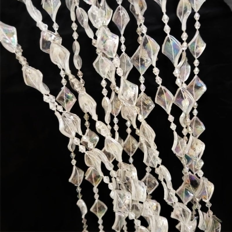 ave split Beaded Curtain Doorways Acrylic Hanging Door Beads String Curtains Tassel Room Divider Screen Decor for Doorway Window Living Room Wedding 050-f-g (39 x 76.8 inch) (Shiny Transparent) - Image 4