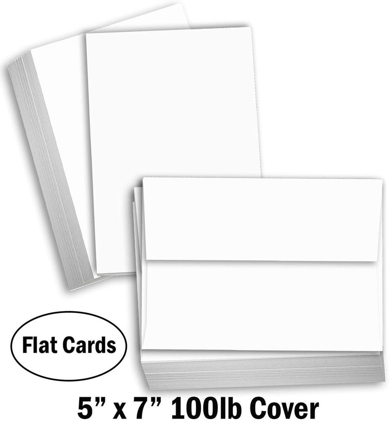 Hamilco White Cardstock Thick Paper - Blank Index Flash Note & Post Cards with Envelopes - Greeting Invitations Stationary 5 X 7" Heavy Weight 100 lb Card Stock for Printer (100 Pack - with Envelopes) - Image 4