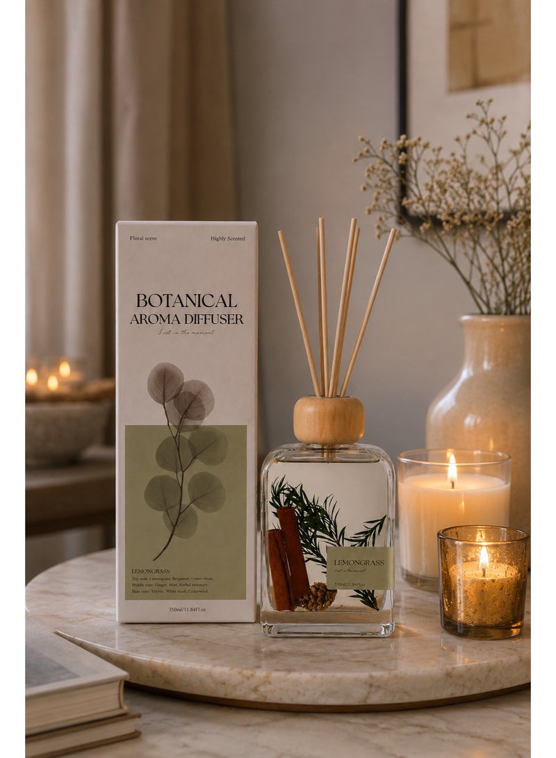Spectra Home موزع الروائح النباتي | عشب الليمون | 350 مل | 1 عبوة | مجموعة موزع الروائح، موزع الزيوت وعصي موزع الروائح، ديكور منزلي ومكتبي، عطور وهدايا - Image 2