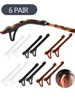 Ant 6 Pair Eyeglasses Ear Grips Sleeve, Anti Slip Silicone Eyeglasses Temple Tips Sleeve Retainer Sleeve, Soft and comfort Glasses Ear Sleeve Hooks  - Image 1