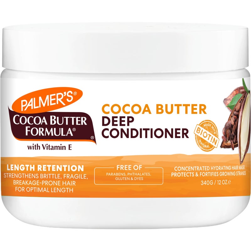 Palmer's Cocoa Butter & Biotin Length Retention Deep Conditioner, Strengthen, Nourish and Restore Elasticity and Shine, Suitable for All Curly Hair Patterns 8.5 Ounce - Image 1