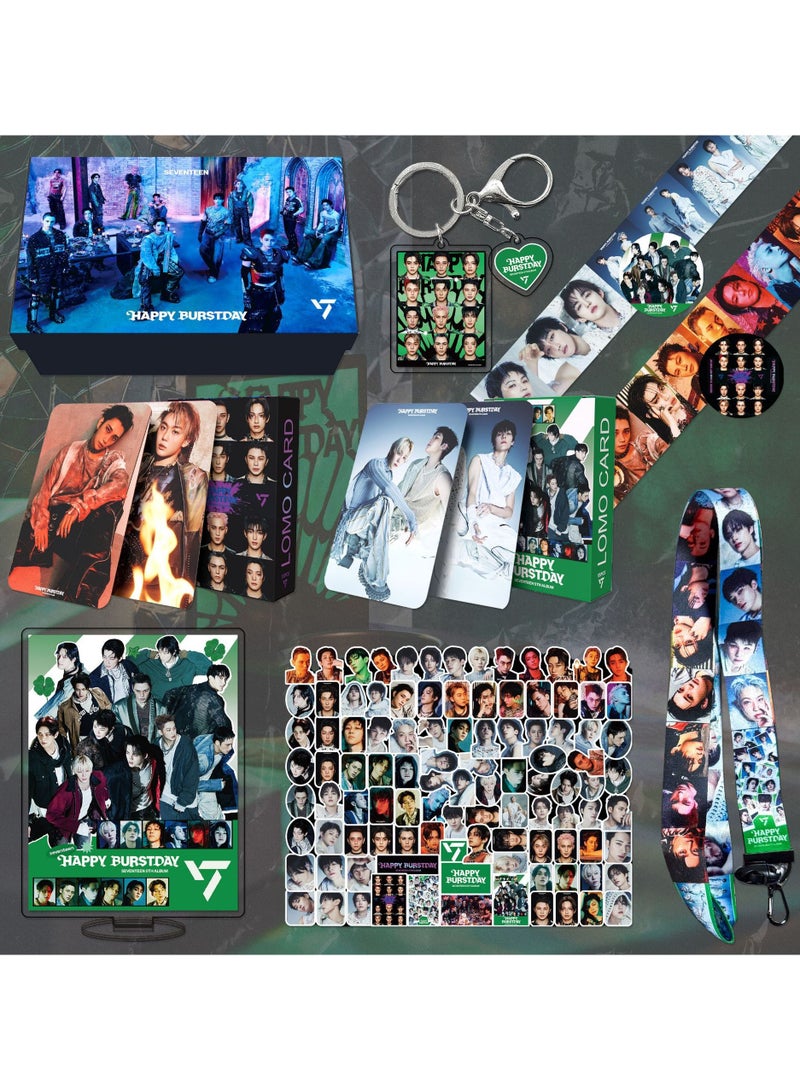 RTYY SEVENTEEN Album HAPPY BURSTDAY Gift Box With Lomo Cards, Acrylic Stand, Hand Account Tape, Keychain, Lanyard, Stickers, Photo Card  - Image 1