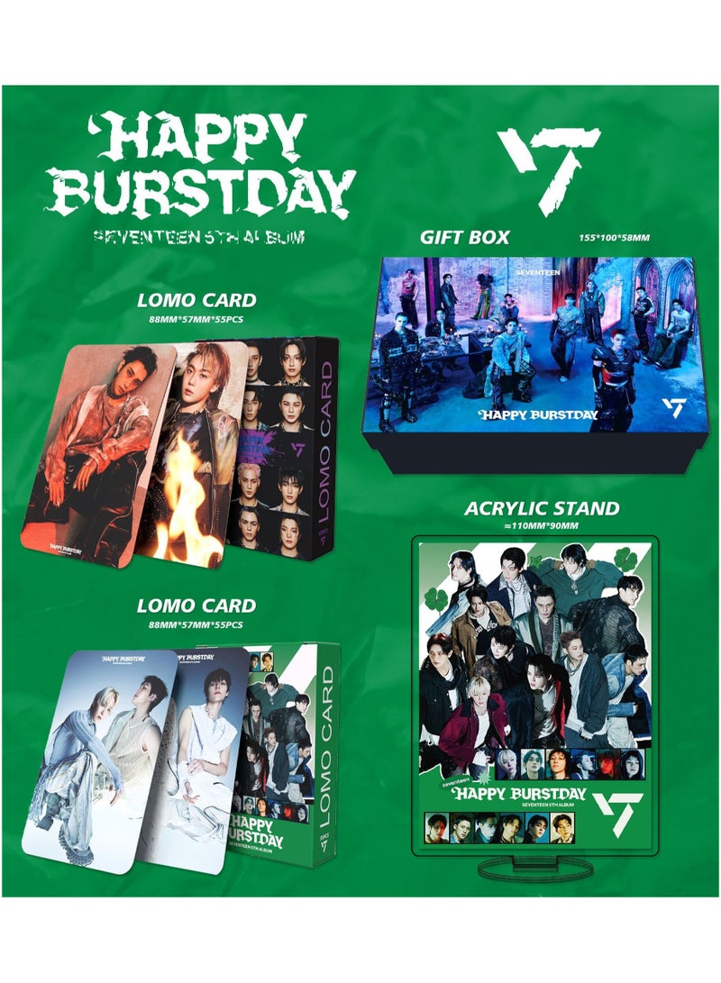 RTYY SEVENTEEN Album HAPPY BURSTDAY Gift Box With Lomo Cards, Acrylic Stand, Hand Account Tape, Keychain, Lanyard, Stickers, Photo Card  - Image 2