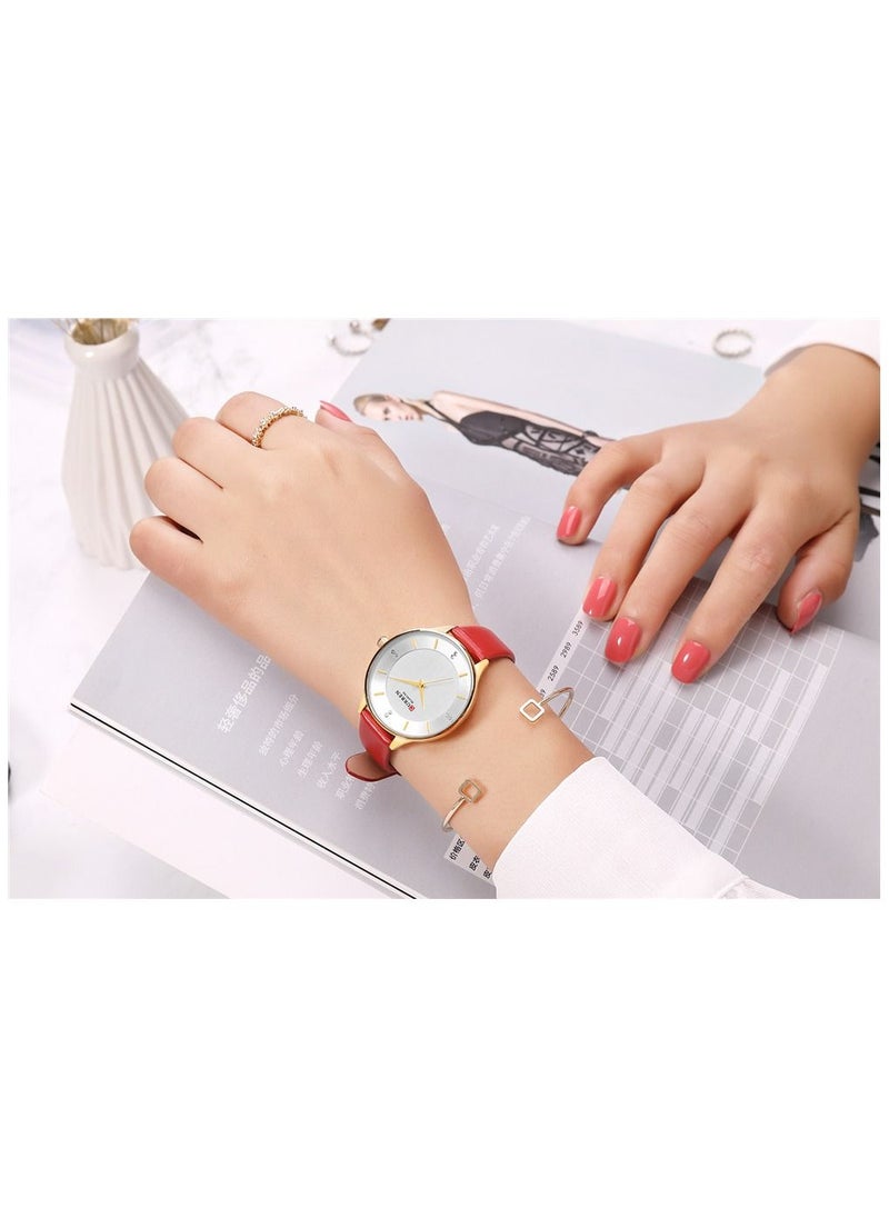 CURREN - Girls' Leather Analog Wrist Watch C9041L - Image 1
