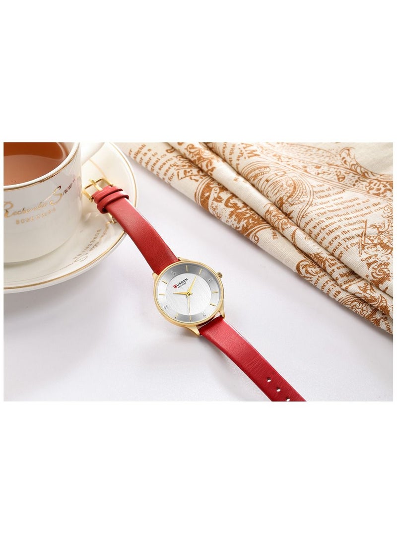 CURREN - Girls' Leather Analog Wrist Watch C9041L - Image 1