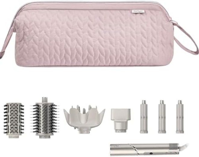 krofaue KarSyon Shark Flex Style Case for Dyson Airwrap Hair Dryer Brush Revlon Hair Tools Travel Bag Carrying Case Flat Curling Iron Organizer, Pink,  Portability - Image 1
