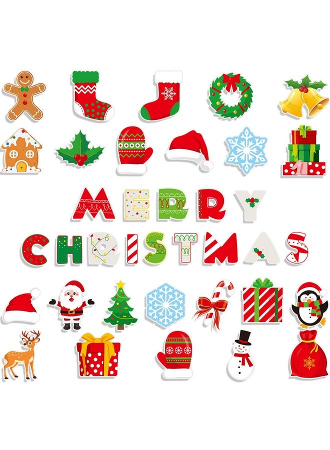 TaoBary 39 Pcs Christmas Bulletin Board Decorations Set Merry Christmas Stockings Balls Gift Boxes Snowflakes Candy Classroom Decor Christmas Cutouts For Classroom Christmas Themed Decorations - Image 1