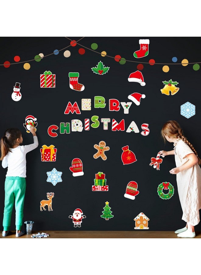 TaoBary 39 Pcs Christmas Bulletin Board Decorations Set Merry Christmas Stockings Balls Gift Boxes Snowflakes Candy Classroom Decor Christmas Cutouts For Classroom Christmas Themed Decorations - Image 4