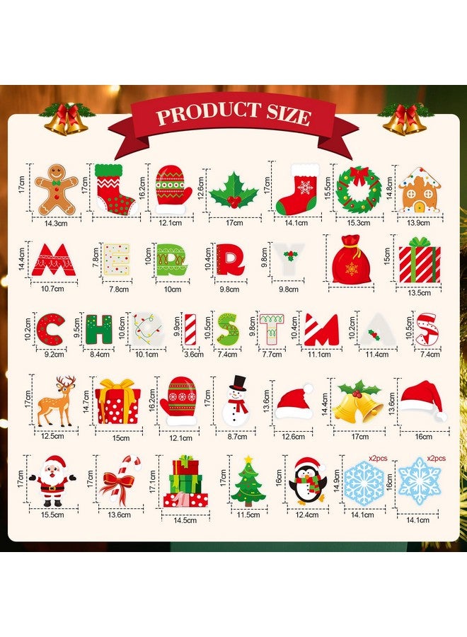 TaoBary 39 Pcs Christmas Bulletin Board Decorations Set Merry Christmas Stockings Balls Gift Boxes Snowflakes Candy Classroom Decor Christmas Cutouts For Classroom Christmas Themed Decorations - Image 2