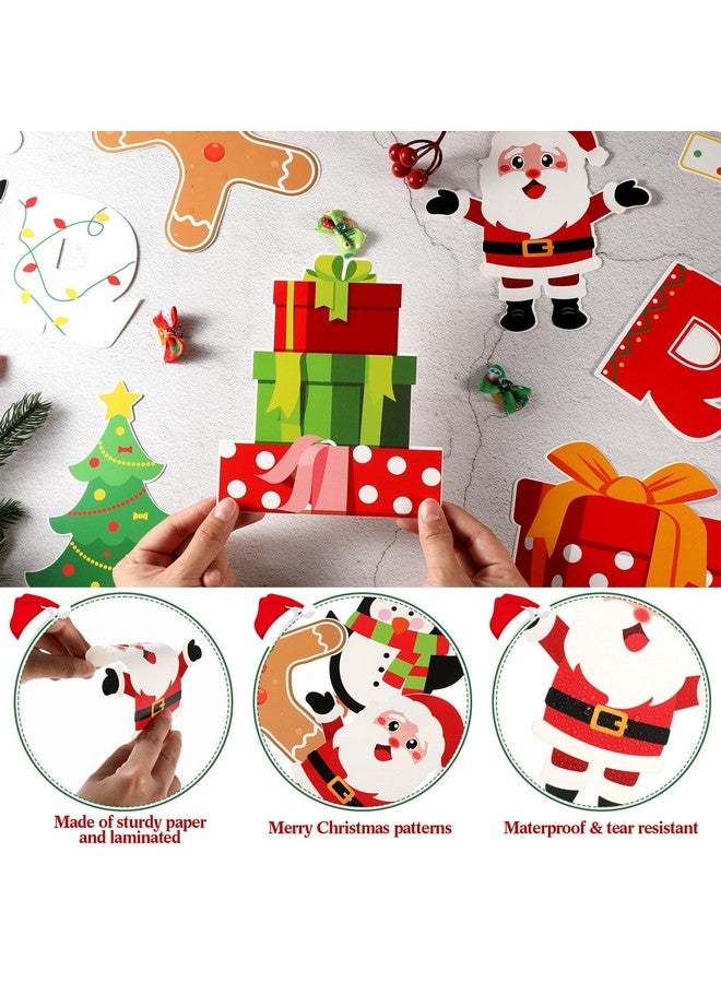 TaoBary 39 Pcs Christmas Bulletin Board Decorations Set Merry Christmas Stockings Balls Gift Boxes Snowflakes Candy Classroom Decor Christmas Cutouts For Classroom Christmas Themed Decorations - Image 3