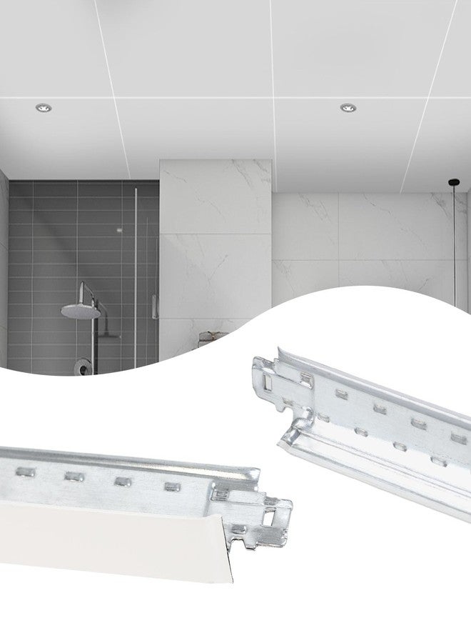Muzata 30Pack White Cross Tee Drop Ceiling Kit Galvanized Steel Easy Installation for 15/16" Ceiling Grid System 2ft TT10 - Image 1