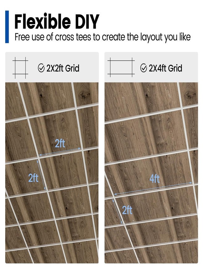Muzata 30Pack White Cross Tee Drop Ceiling Kit Galvanized Steel Easy Installation for 15/16" Ceiling Grid System 2ft TT10 - Image 5