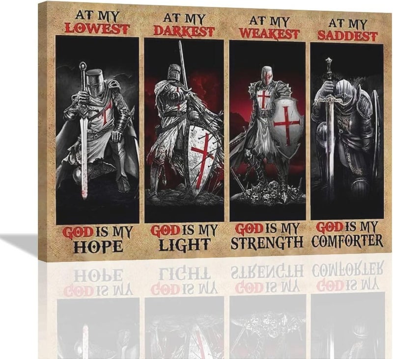 remzoke Inspirational Christian Warrior Canvas Art - Image 1