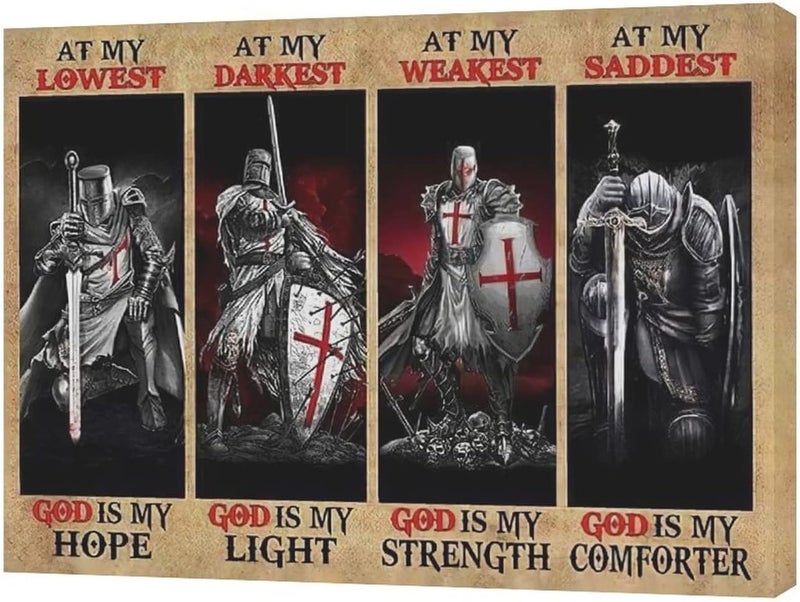 remzoke Inspirational Christian Warrior Canvas Art - Image 2
