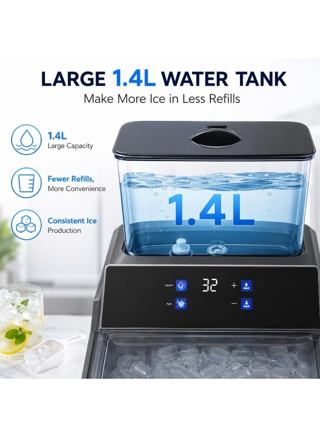 Toshionics Portable Electric Ice Maker Machine 1.5L Extendable Water Tank, 12kg/24H Countertop Ice Maker, Makes Ice Cubes in 6 Minutes, Self-Cleaning, Lid, Removable Ice Basket & Scoop - Image 4