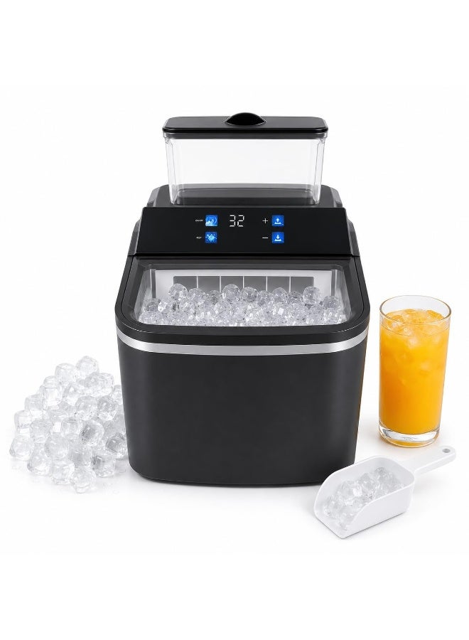Toshionics Portable Electric Ice Maker Machine 1.5L Extendable Water Tank, 12kg/24H Countertop Ice Maker, Makes Ice Cubes in 6 Minutes, Self-Cleaning, Lid, Removable Ice Basket & Scoop - Image 1