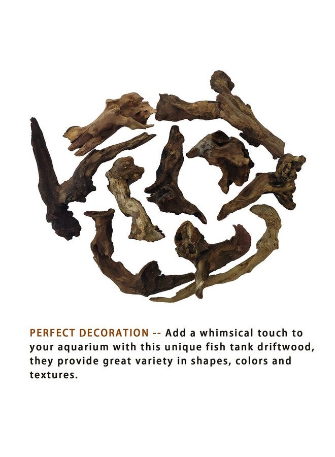 Hamiledyi Aquarium Driftwood 10 PCS Natural Wood Driftwood Branches Fish Tank Habitat Decor Sinkable Reptile Tree Log Decorations Assorted Terrarium Ornament for Aquarium Fish Reptiles Tank Small - Image 5
