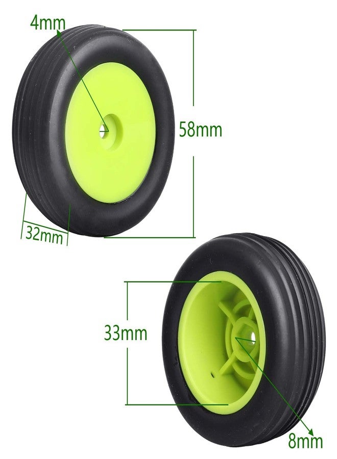 FriHobby Mounted RC Tires and Wheels for Losi Mini-T 2.0 Stadium Truck Replace LOS41009 & LOS41010 1/18 Brushless RC Buggy Upgrades (Green Wheels) - Image 2