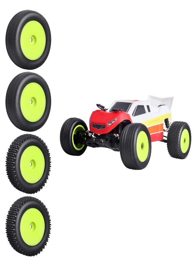 FriHobby Mounted RC Tires and Wheels for Losi Mini-T 2.0 Stadium Truck Replace LOS41009 & LOS41010 1/18 Brushless RC Buggy Upgrades (Green Wheels) - Image 4