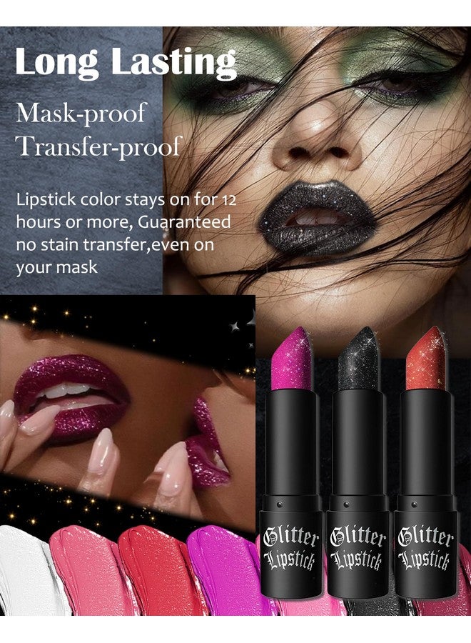 LYSdefeu Diamond Glitter Matte Lipstick,Pink Shiny Lip Gloss Lip Tint Stain,Sparkling High Pigment Longlasting Waterproof Non-Stick Cup Lipgloss Lipstick,Shimmer Tinted Lip Blam Lipstain For Women Makeup-05 - Image 3