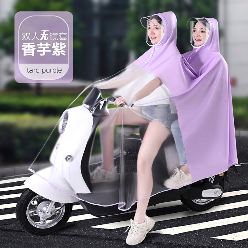 Electric Car Raincoat Battery Car Motorcycle Parent-Child One-Piece Single Double Body Rainproof Mother And Child Poncho - Image 1