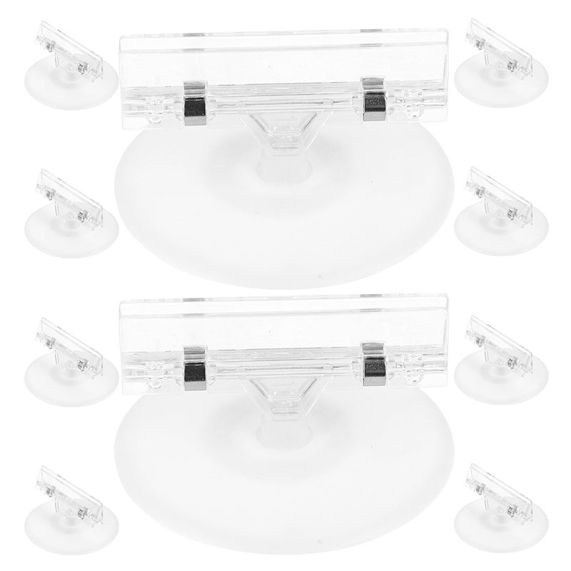 10pcs Place Card Clips: Price Display Holder With Stable Round Base Adjustable Label Clip Retail Signs Sign Holder For Shelves Desktops - Image 1