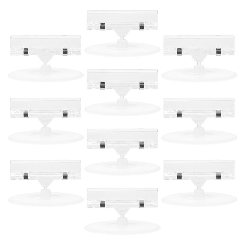10pcs Place Card Clips: Price Display Holder With Stable Round Base Adjustable Label Clip Retail Signs Sign Holder For Shelves Desktops - Image 3