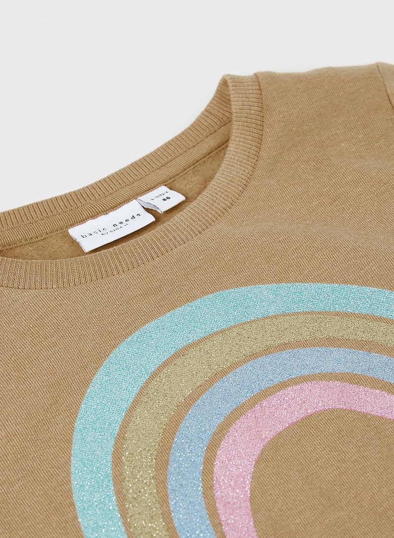 NAME IT Kids Glitter Long Sleeve Sweatshirt  - Image 3