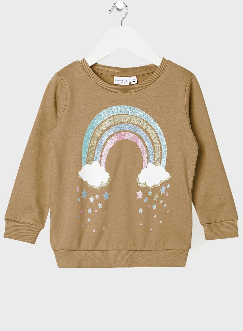 NAME IT Kids Glitter Long Sleeve Sweatshirt  - Image 1