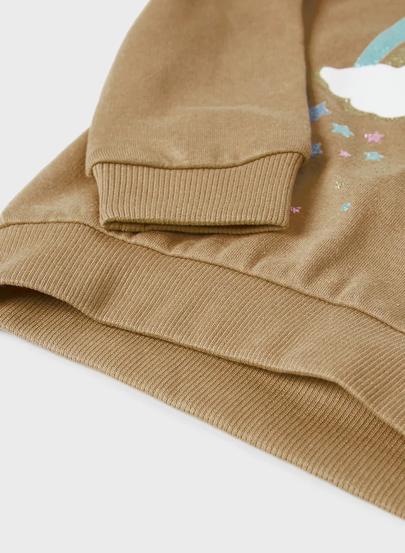 NAME IT Kids Glitter Long Sleeve Sweatshirt