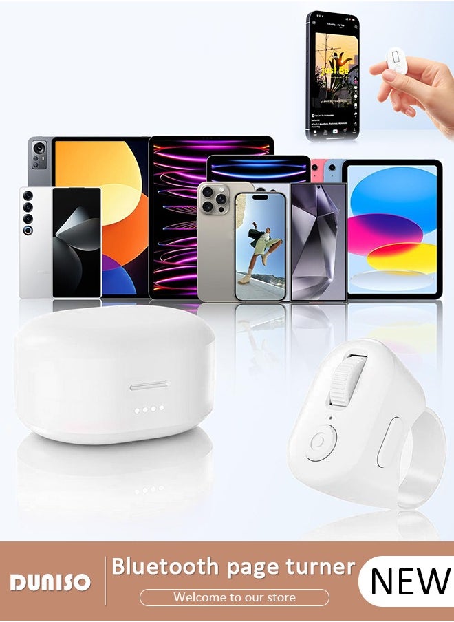 TikTok Scroll Ring, Page Turner for iPhone iPad, Wireless Bluetooth Camera Remote Control, Suitable for TIK Tok, iPhone, iPad, Android
