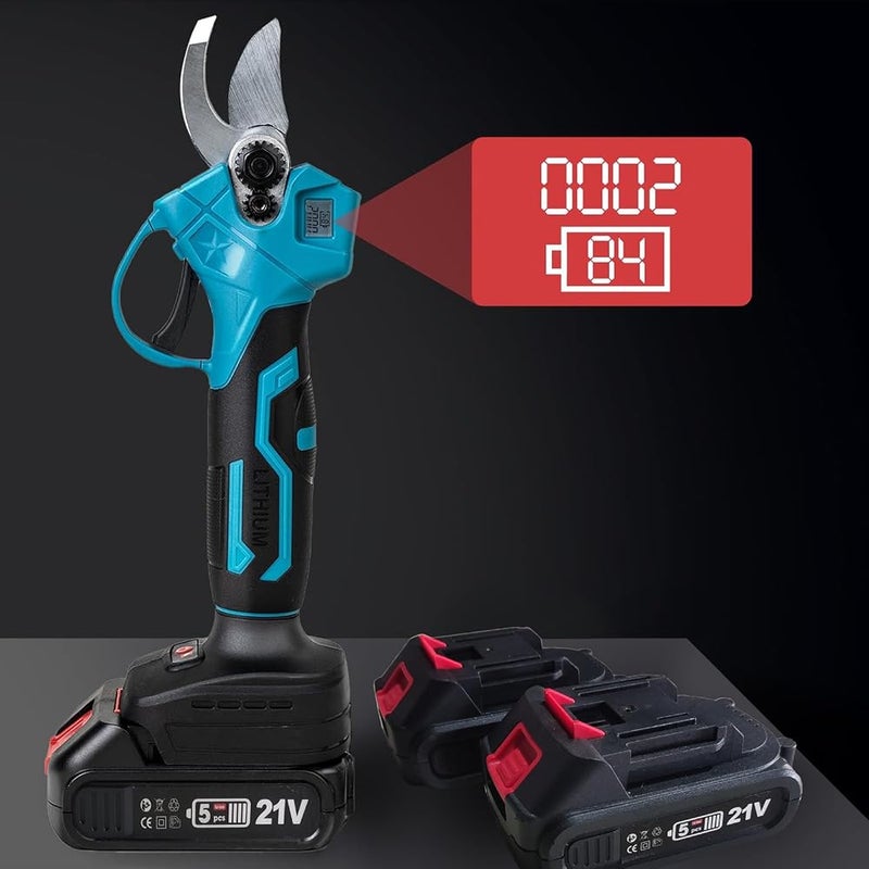 ZLH HITY 21V Electric Pruning Shears, Pruning shears for gardening,Cutter Gardening Scissors, With 2Pcs 2.0Ah Battery,1 Charger Included & Blades Set,1.2 Inch(30MM) - Image 2