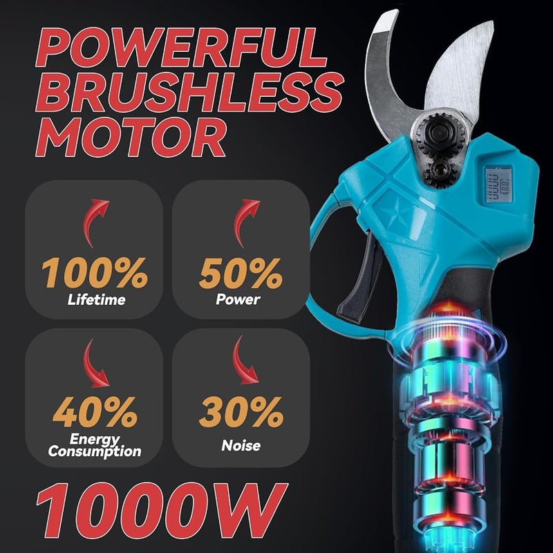 ZLH HITY 21V Electric Pruning Shears, Pruning shears for gardening,Cutter Gardening Scissors, With 2Pcs 2.0Ah Battery,1 Charger Included & Blades Set,1.2 Inch(30MM) - Image 5