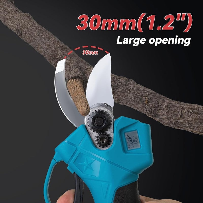 ZLH HITY 21V Electric Pruning Shears, Pruning shears for gardening,Cutter Gardening Scissors, With 2Pcs 2.0Ah Battery,1 Charger Included & Blades Set,1.2 Inch(30MM) - Image 4