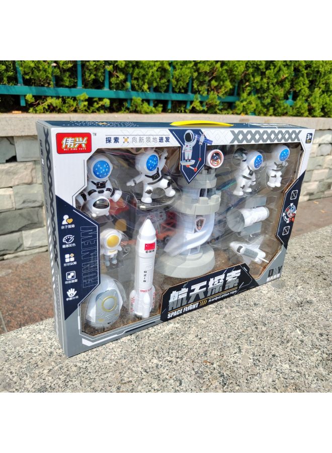 Space Exploration Scene Suit Rocket Spaceship Play House Boy Kindergarten Gift Stall Children's Toys Wholesale-Color:Space Exploration Team 669-84  - Image 4