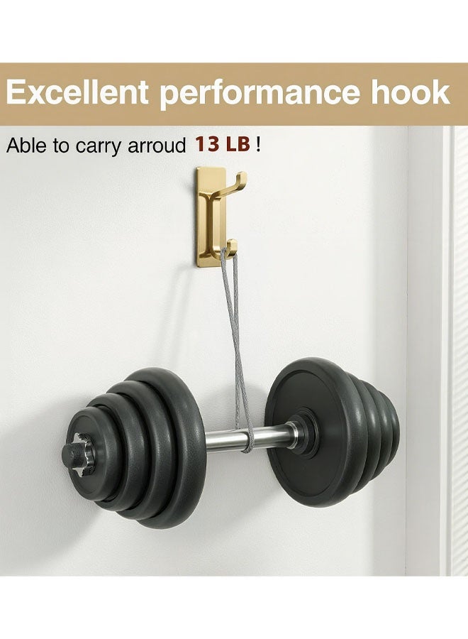 مجموعة من 4 خطافات جدارية ذاتية اللصق للتعليق: خطافات قوية للغاية تتحمل وزنًا يصل إلى 13 رطلاً، مناسبة لتعليق المعاطف والمناشف في الحمامات، والدش، والمطابخ، والجدران، والأبواب. - Image 4