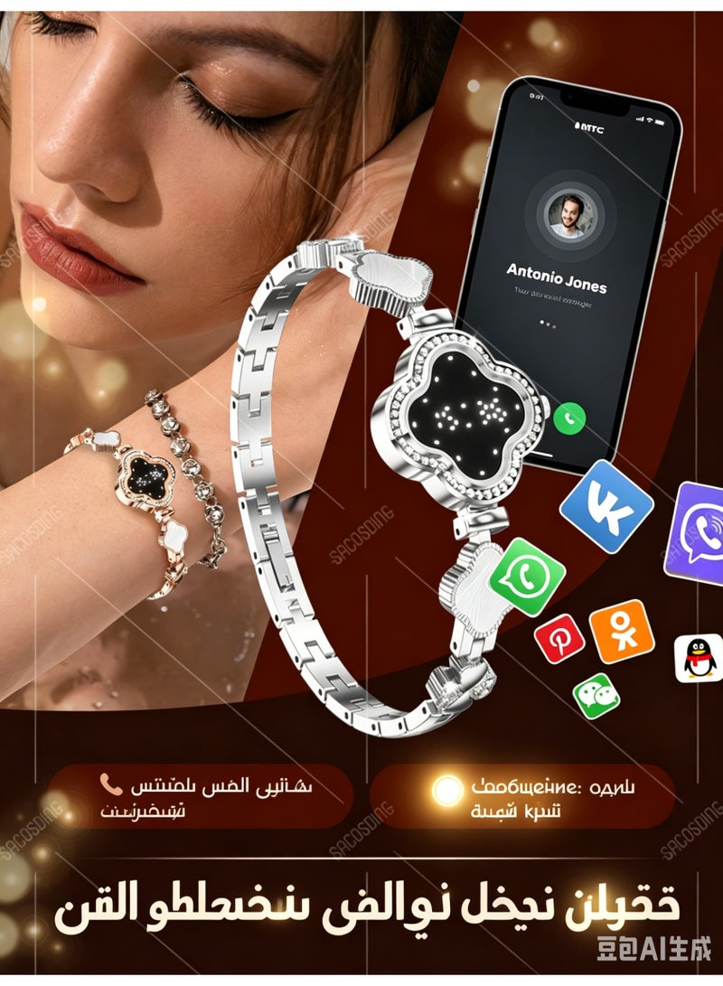 سوار ذكي نسائي فاخر بتصميم مجوهرات، متتبع لياقة بدنية، مقاوم للماء IP67، كاميرا عن بعد، فائق النحافة، متوافق مع أندرويد و iOS - Image 3